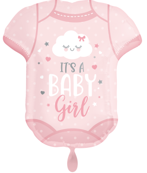 XL Folienballon Figur - Strampler, Baby Girl - ø 60cm